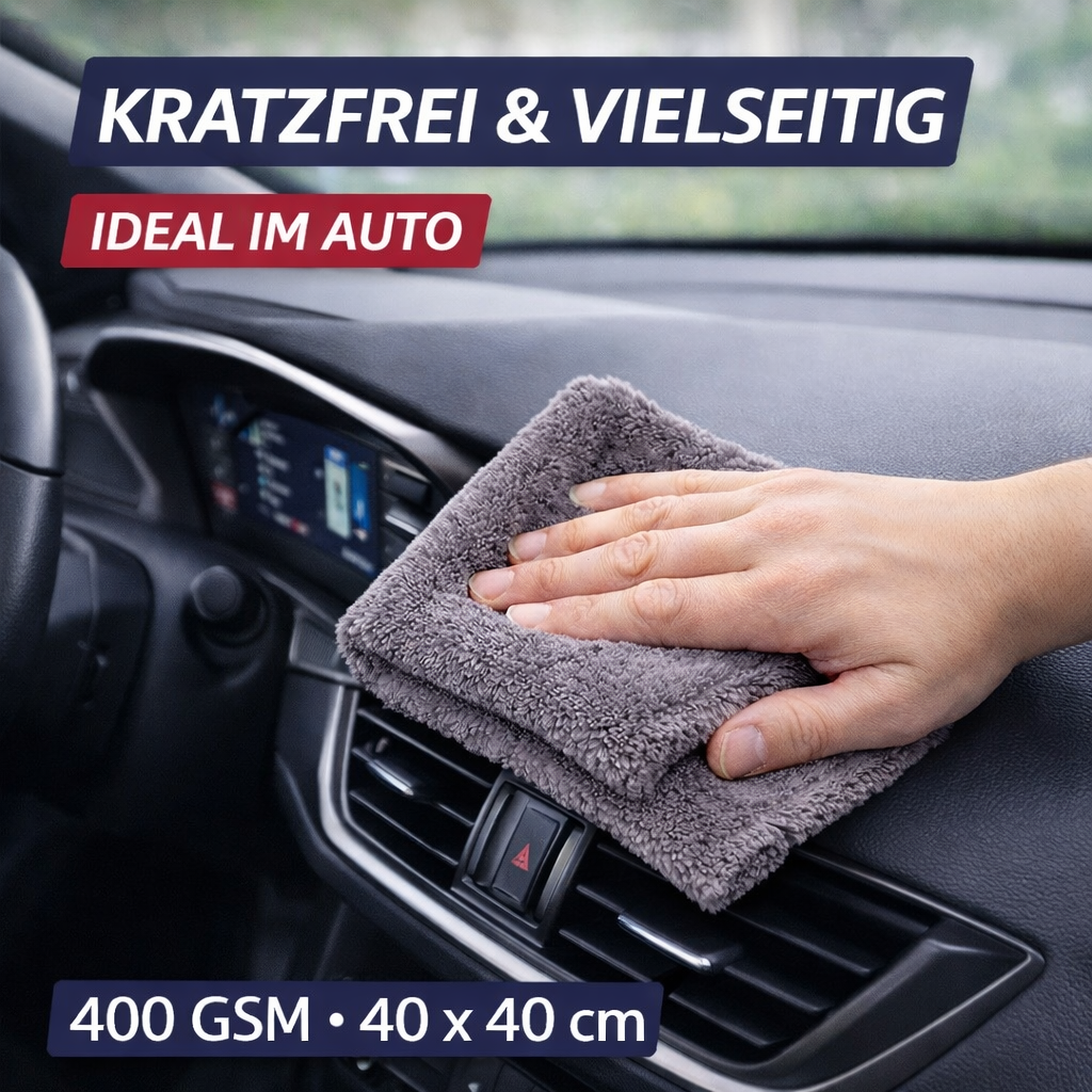 1x Poliertuch mit kurzen & langen Fasern 400GSM