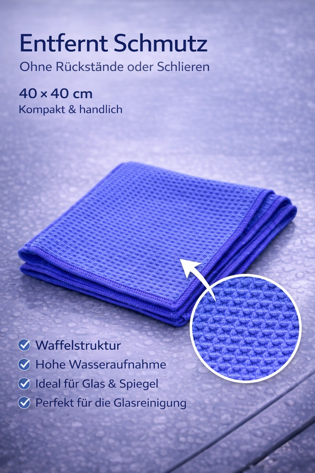 1x Waffel-Glasreinigungstuch 450GSM