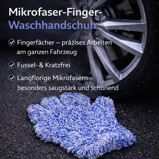 1x Mikrofaser-Finger-Waschhandschuh